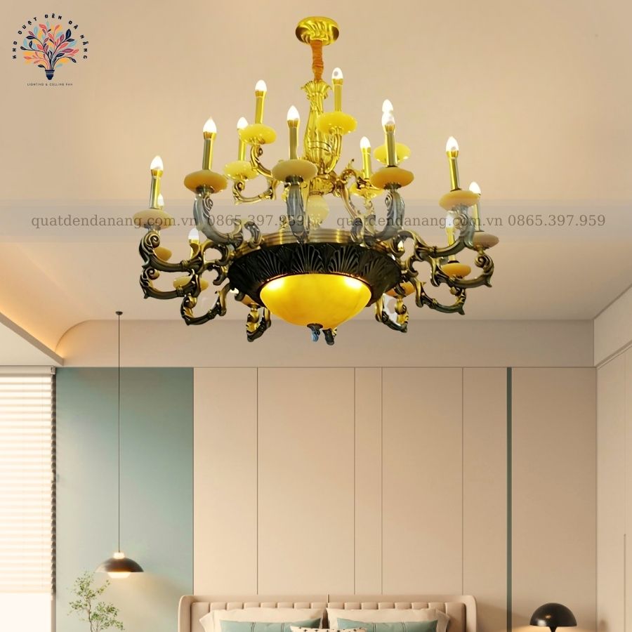 Đèn Chùm Đồng Chao Đá 816/18