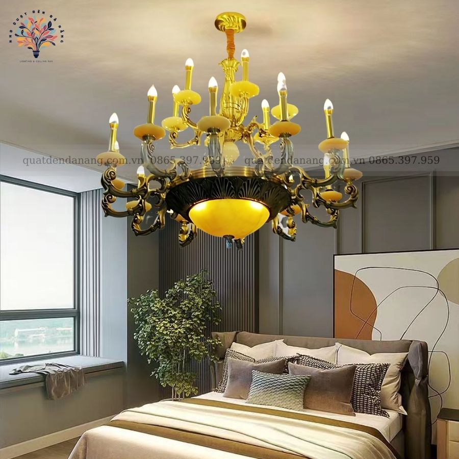 Đèn Chùm Đồng Chao Đá 816/18