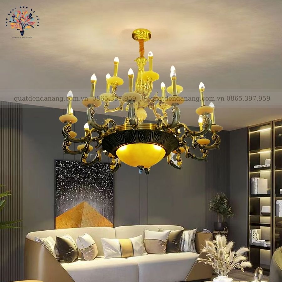 Đèn Chùm Đồng Chao Đá 816/18