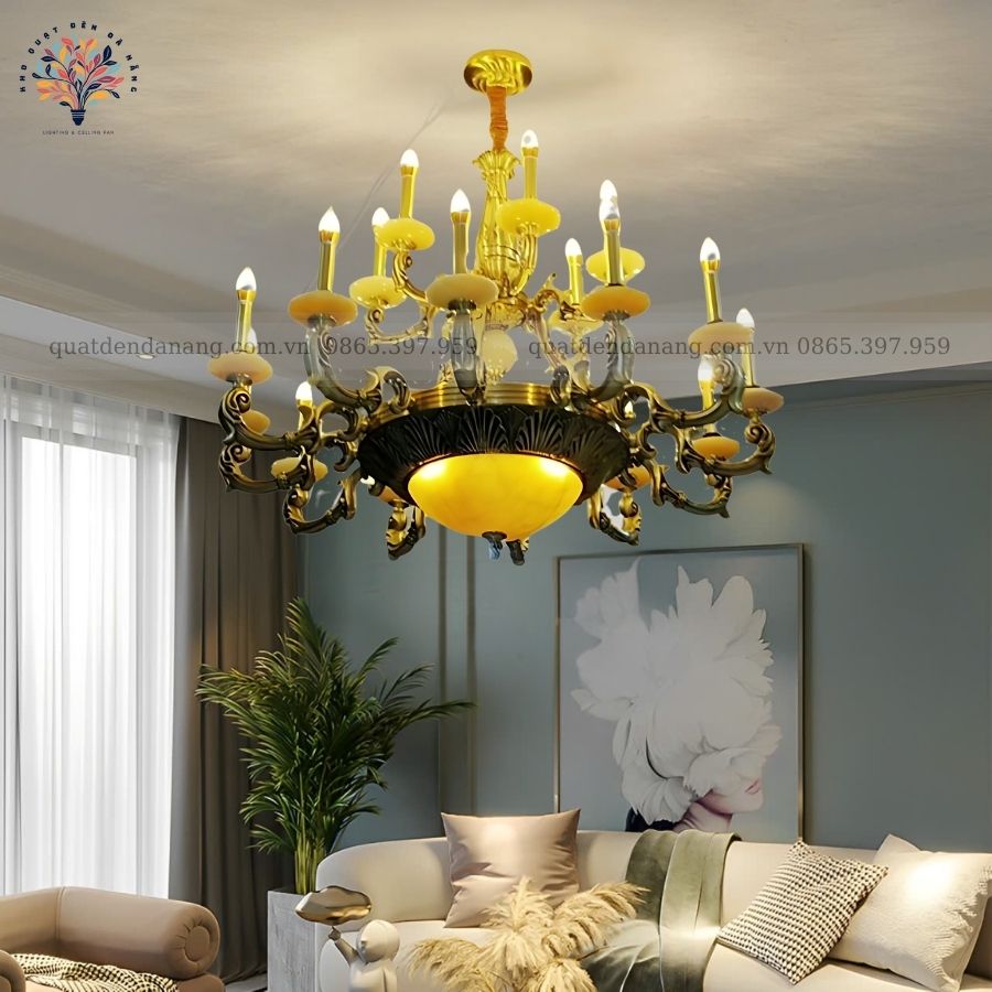 Đèn Chùm Đồng Chao Đá 816/18