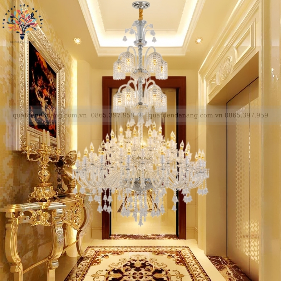 Đèn Chùm Thông Tầng Luxury Crystal