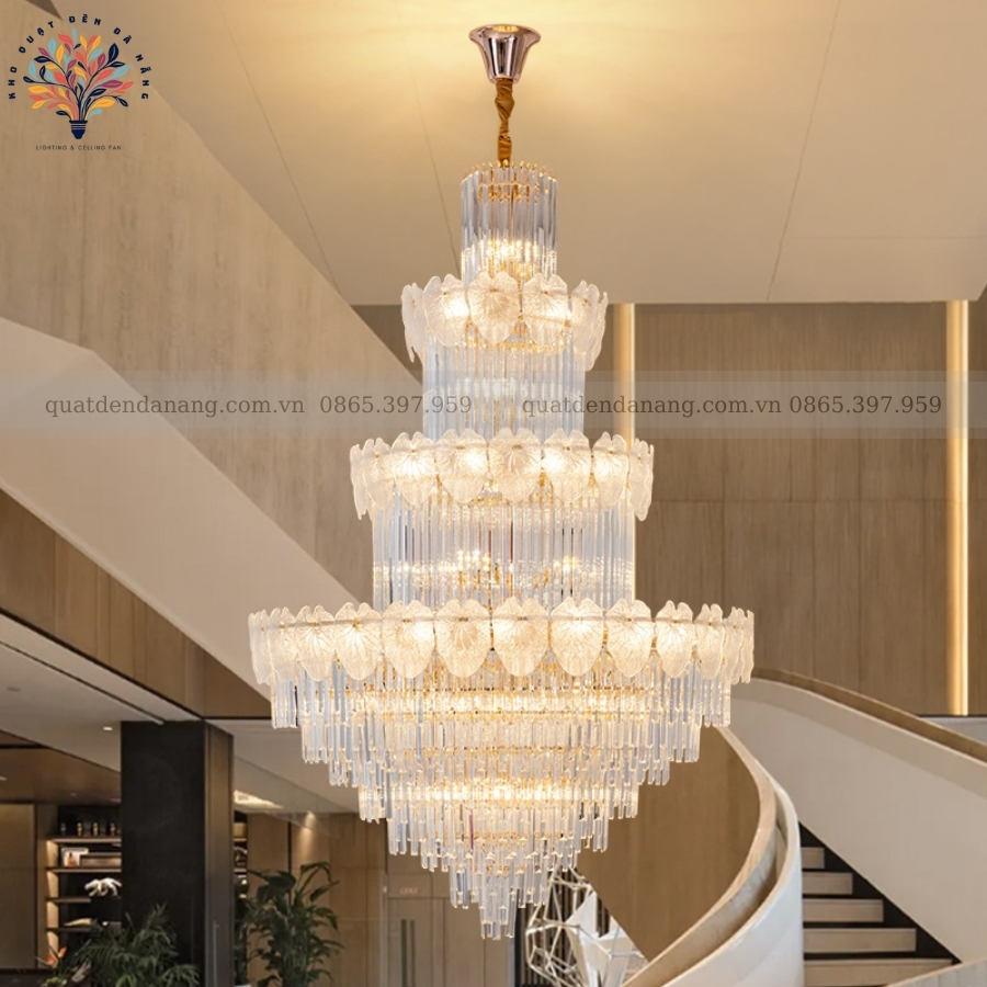 Đèn Chùm Thông Tầng Royal Crystal