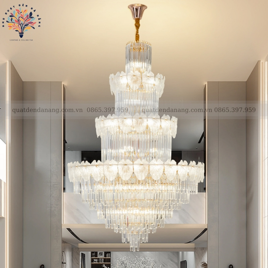 Đèn Chùm Thông Tầng Royal Crystal