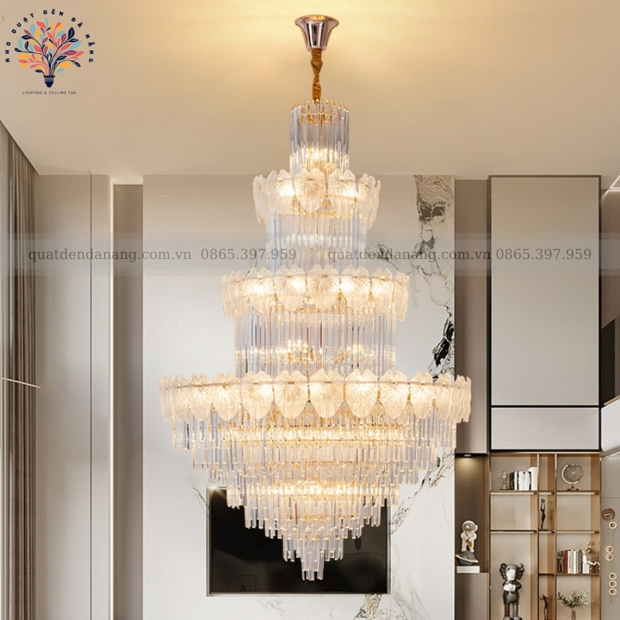 Đèn Chùm Thông Tầng Royal Crystal