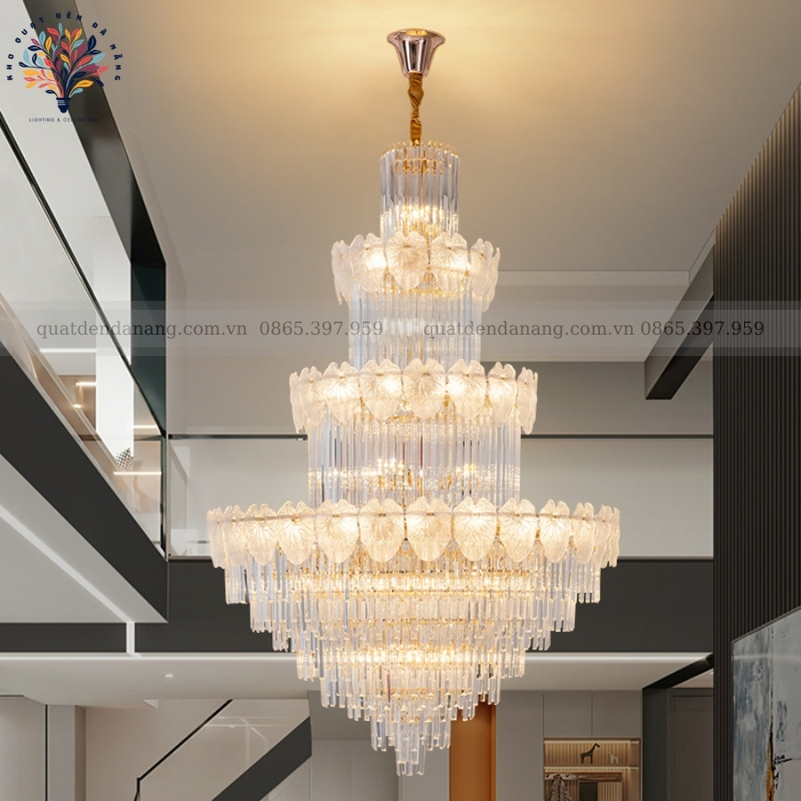 Đèn Chùm Thông Tầng Royal Crystal