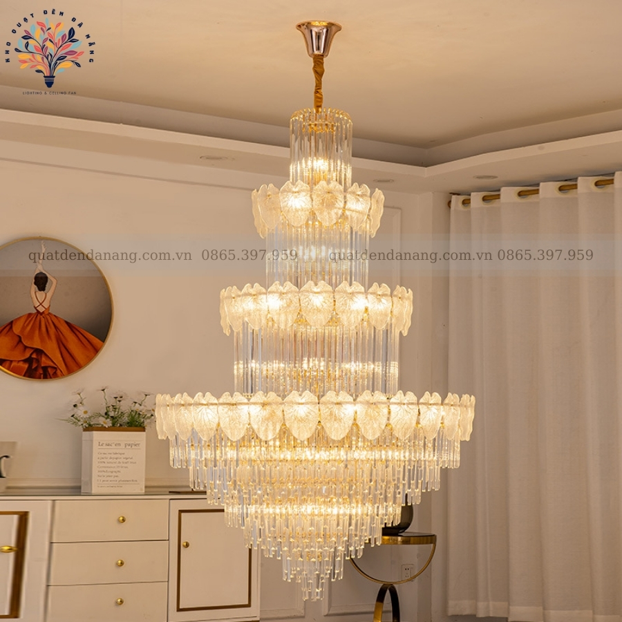 Đèn Chùm Thông Tầng Royal Crystal