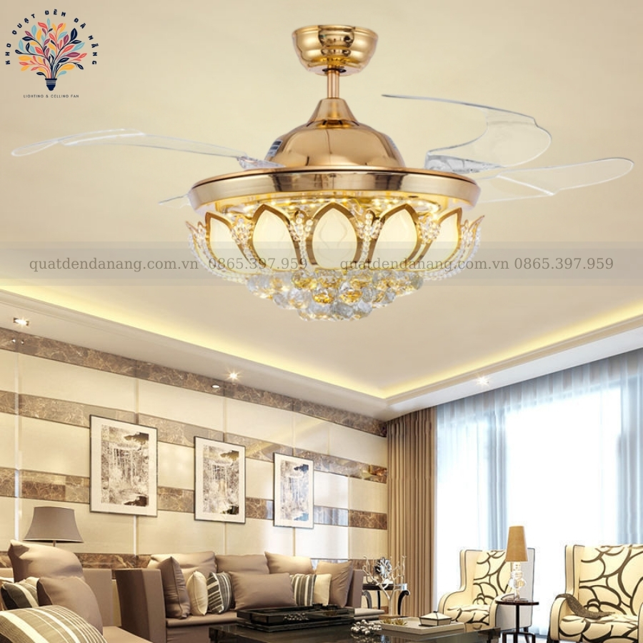 Quạt Cụp Xòe Cánh Sen