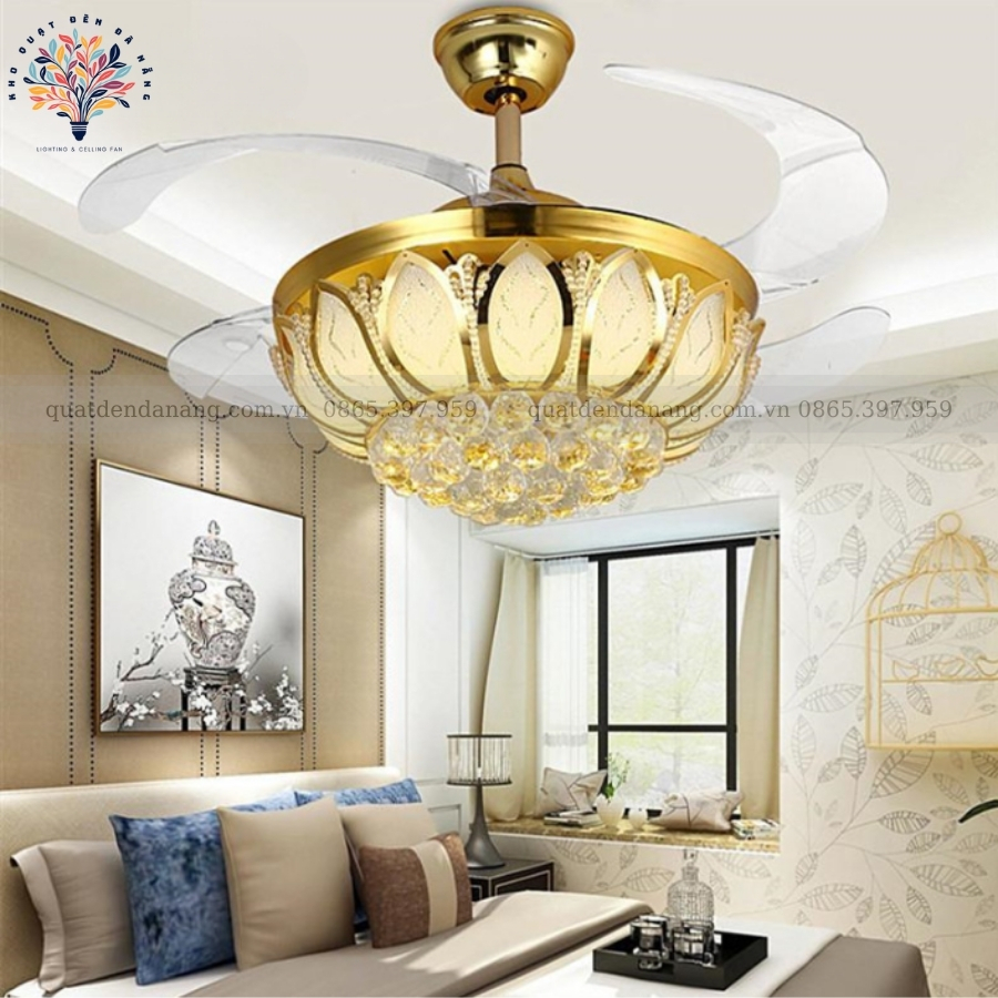 Quạt Cụp Xòe Cánh Sen