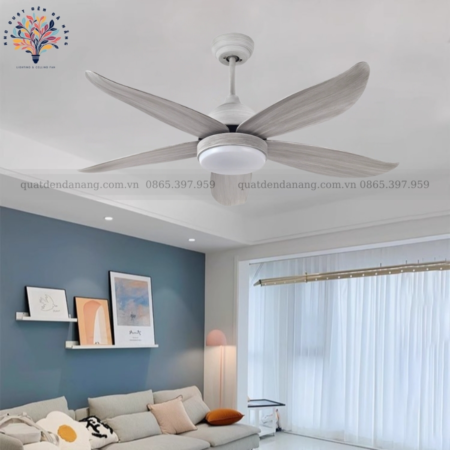 Quạt Trần Đèn 5 Cánh Cong