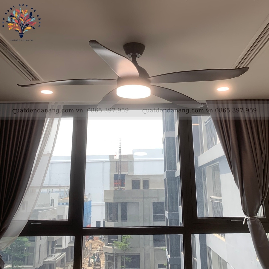 Quạt Trần Đèn 5 Cánh Cong