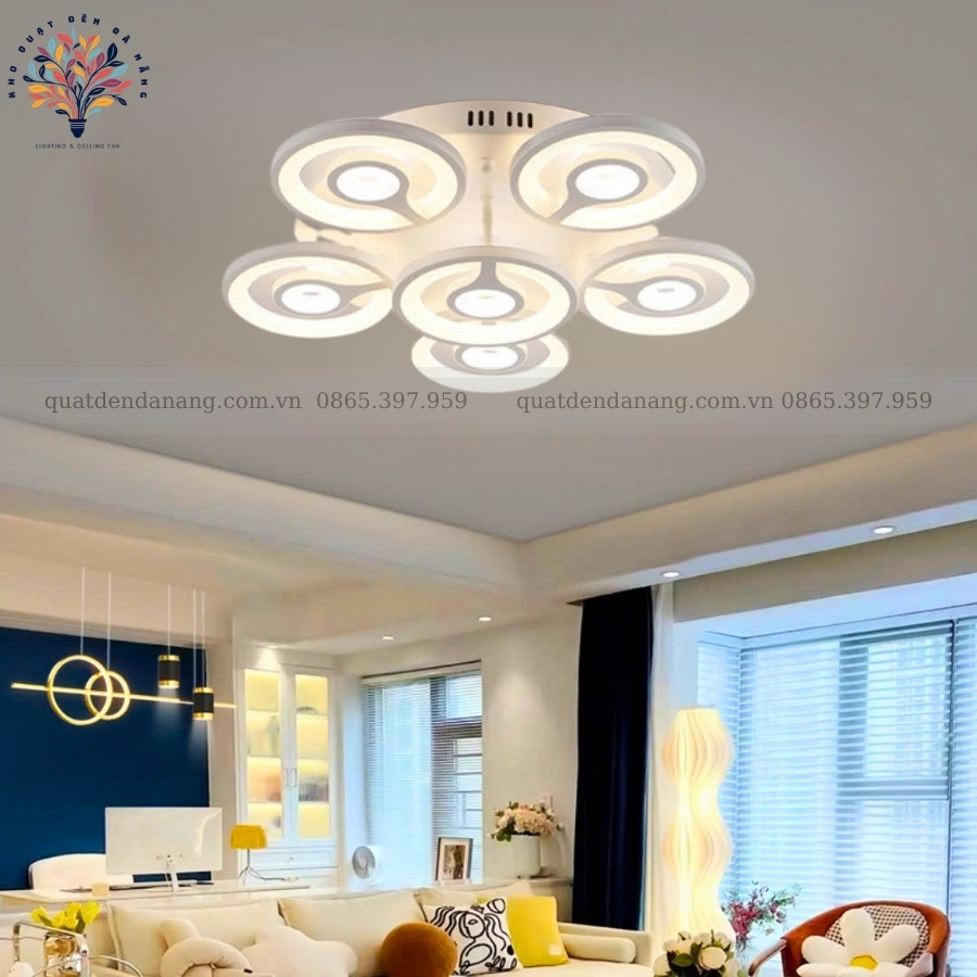 Đèn Ốp Trần 6 Cánh Tròn Đôi