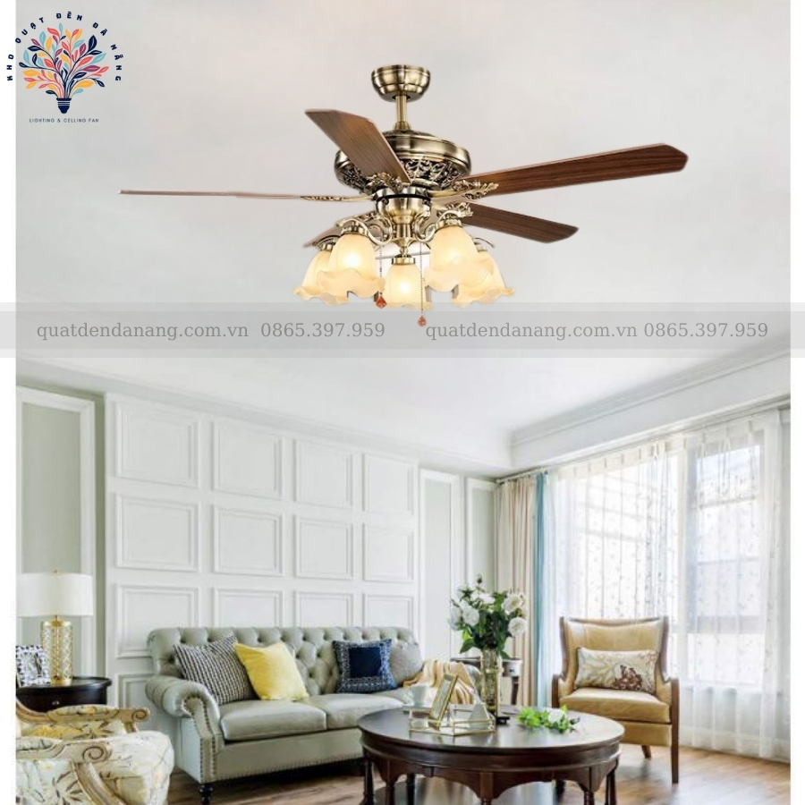 Quạt Trần Đèn Cánh Gỗ 8310