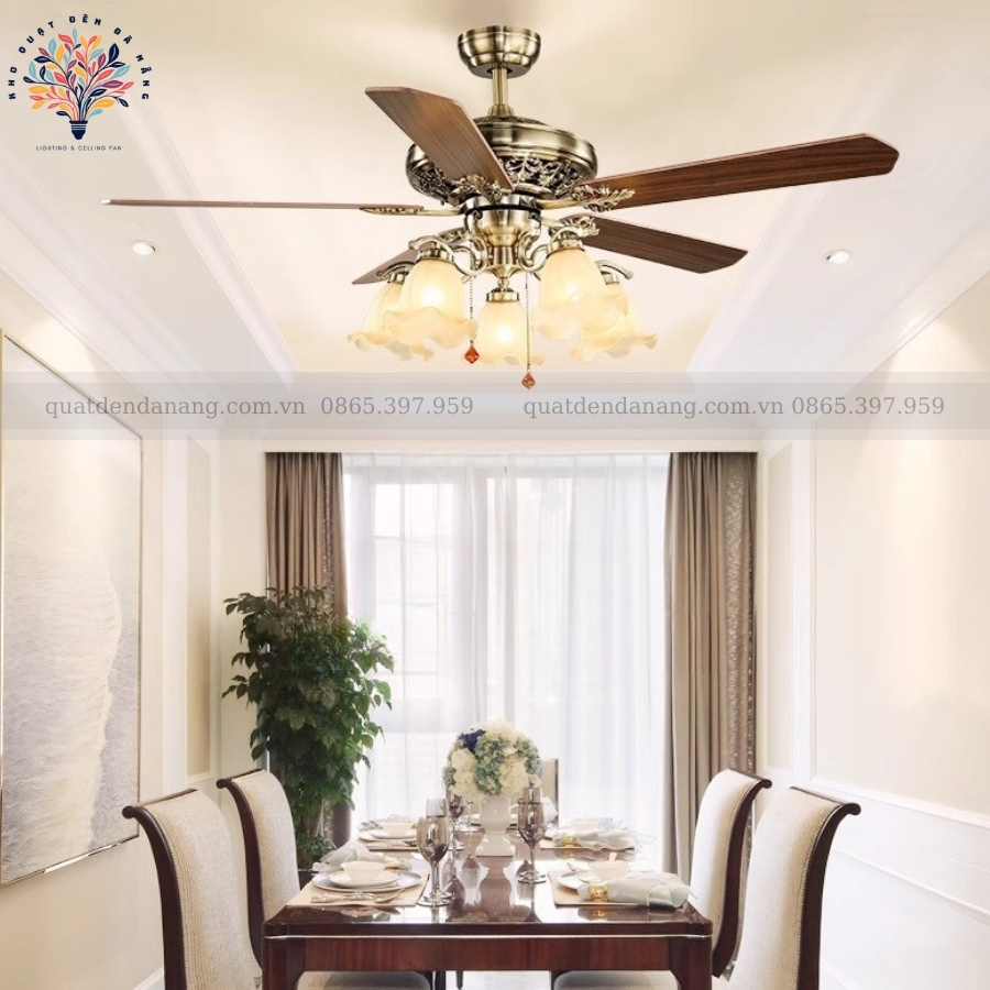 Quạt Trần Đèn Cánh Gỗ 8310