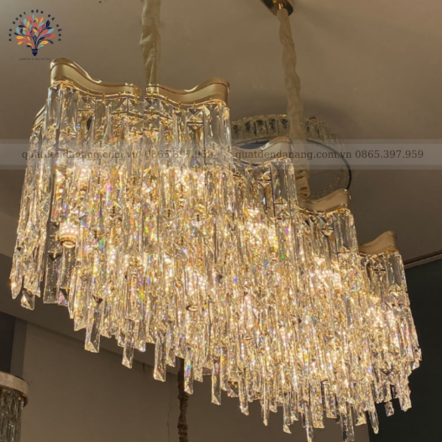 Đèn Chùm Pha Lê Chữ Nhật 695