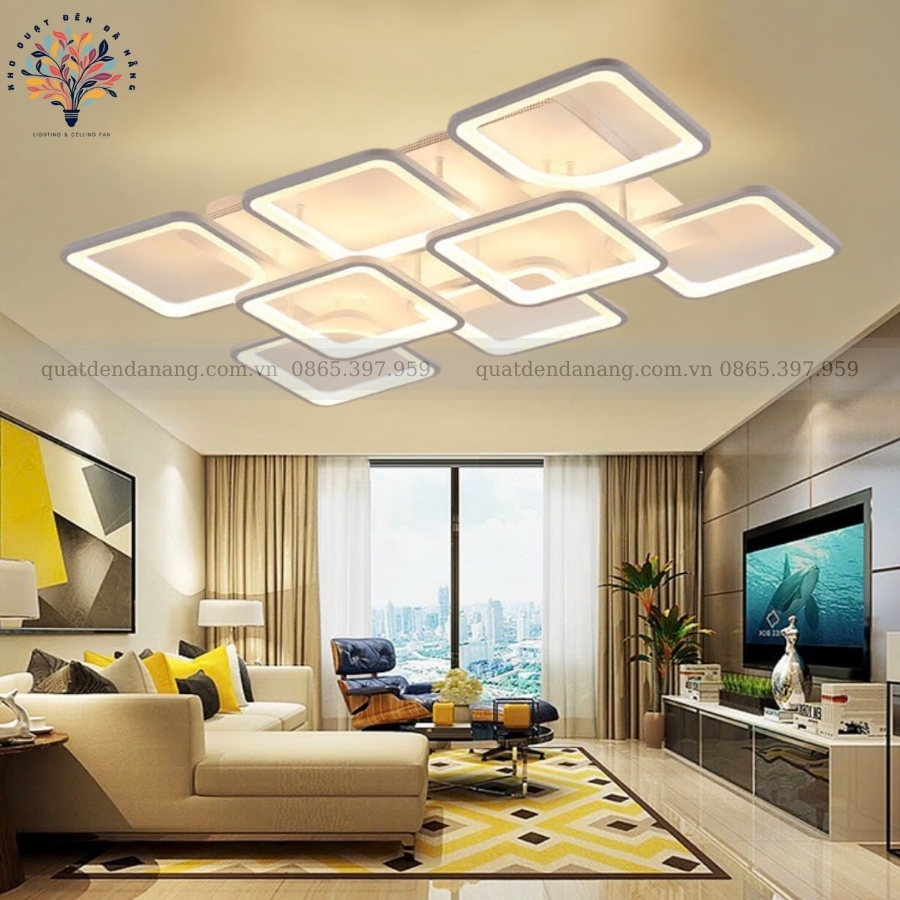 Đèn Ốp Trần 8 Cánh Chữ Nhật