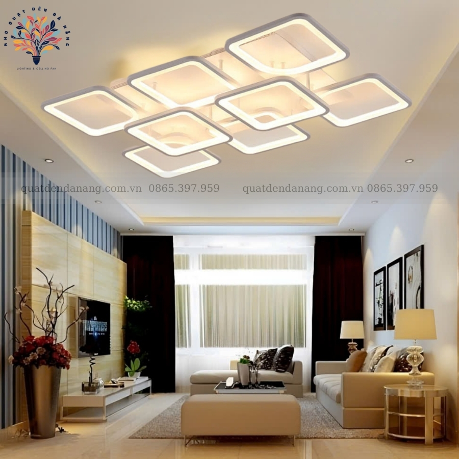 Đèn Ốp Trần 8 Cánh Chữ Nhật