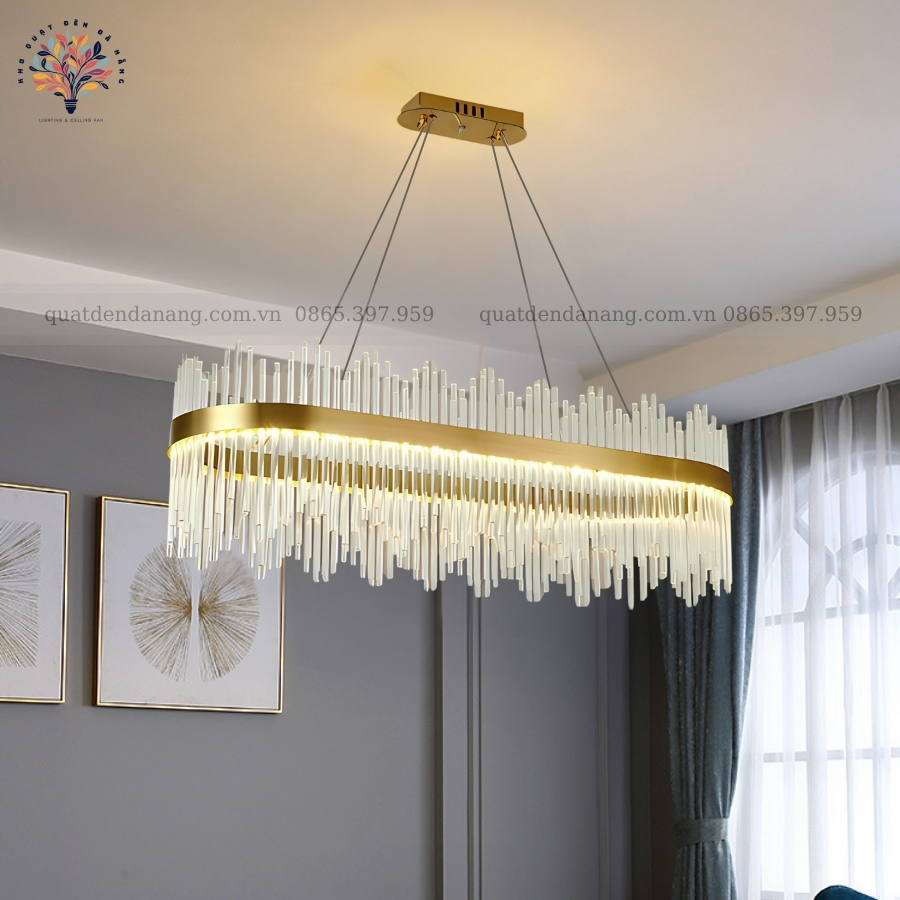 Đèn Chùm Pha Lê Chữ Nhật Vương Miệng