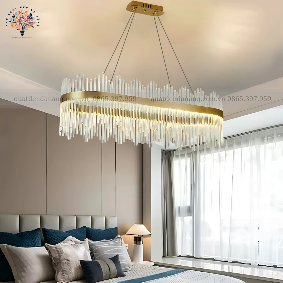 Đèn Chùm Pha Lê Chữ Nhật Vương Miệng