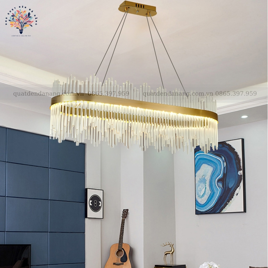 Đèn Chùm Pha Lê Chữ Nhật Vương Miệng