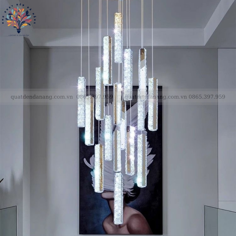 Đèn Chùm Pha Lê Thông Tầng 208