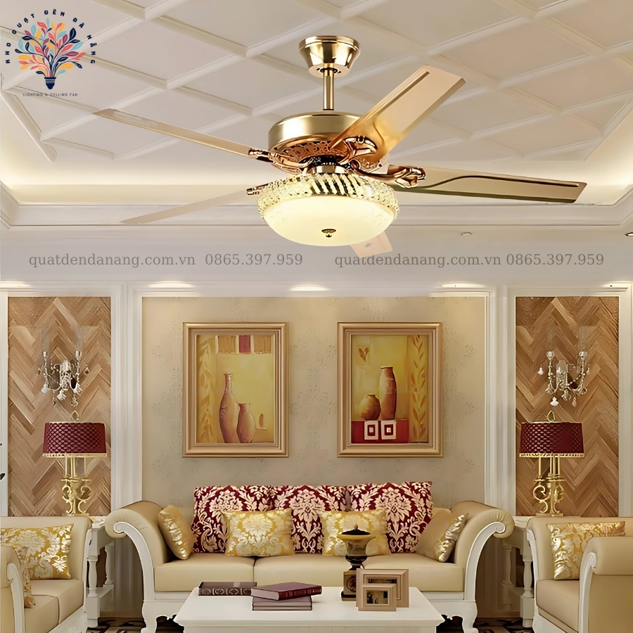 Quạt Trần Đèn Cánh Thép 060