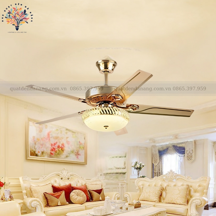 Quạt Trần Đèn Cánh Thép 060