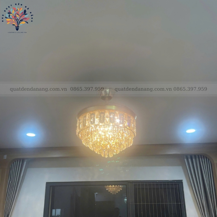 Quạt Cụp Xòe Pha Lê 356