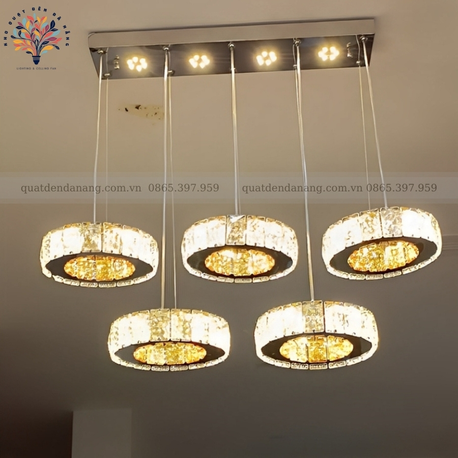 Đèn Thả Pha Lê 5 Tròn