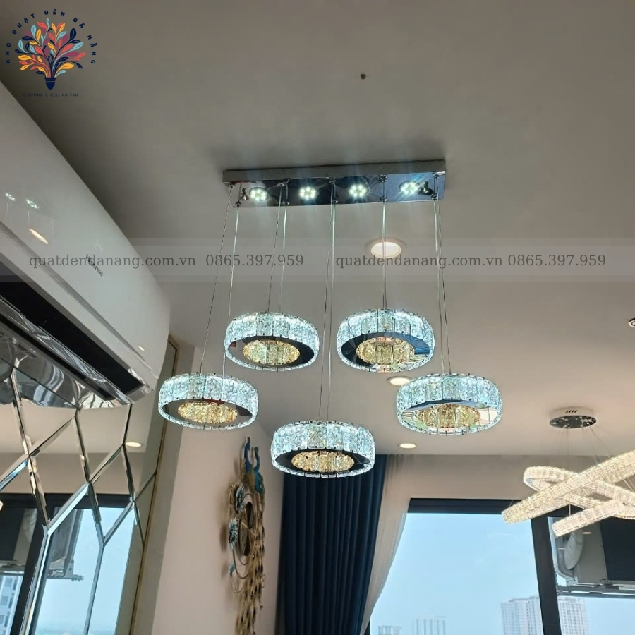 Đèn Thả Pha Lê 5 Tròn