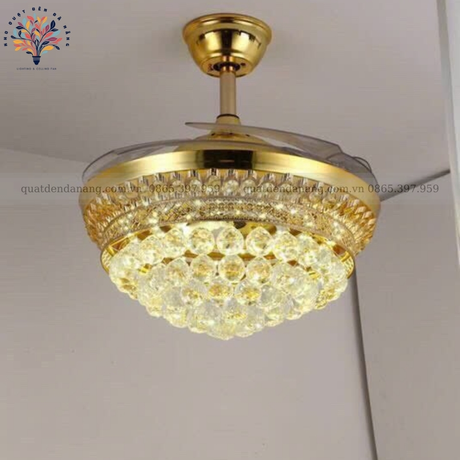 Quạt Cụp Xòe Pha Lê 205