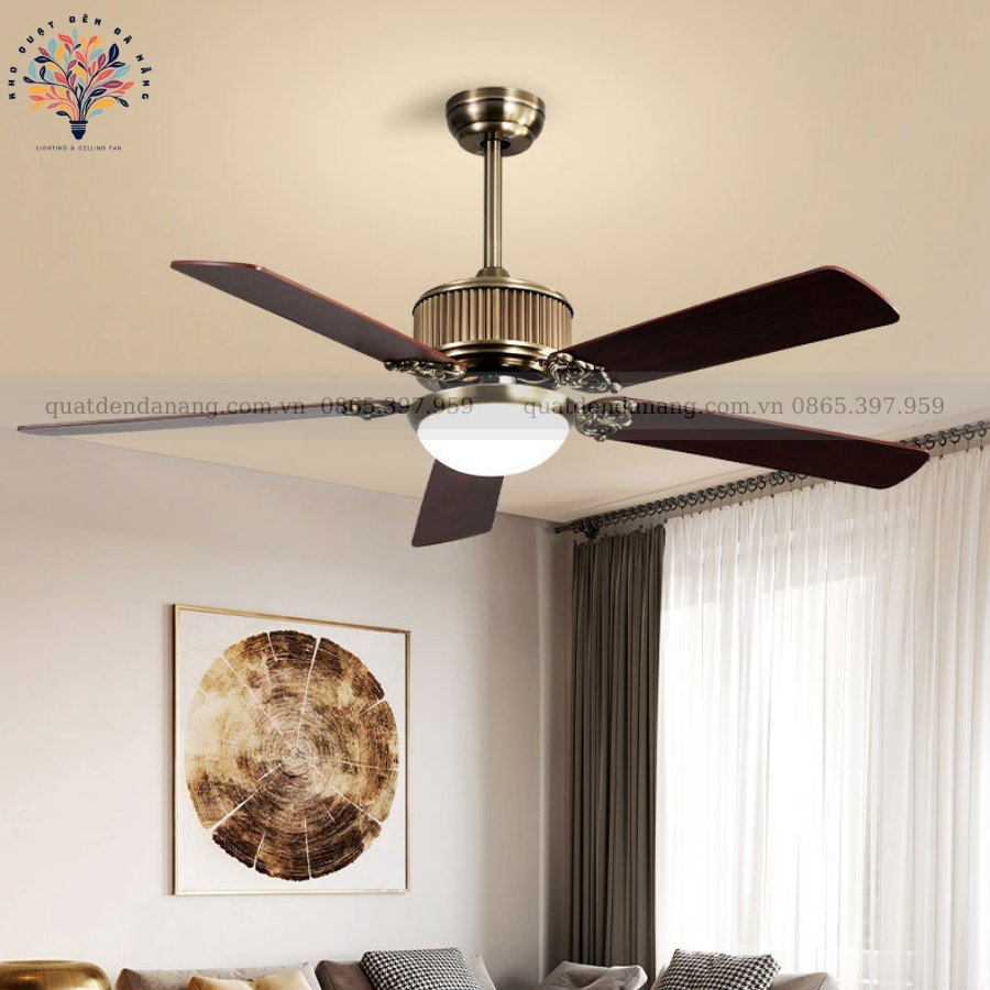 Quạt Trần Đèn Cánh Gỗ 350