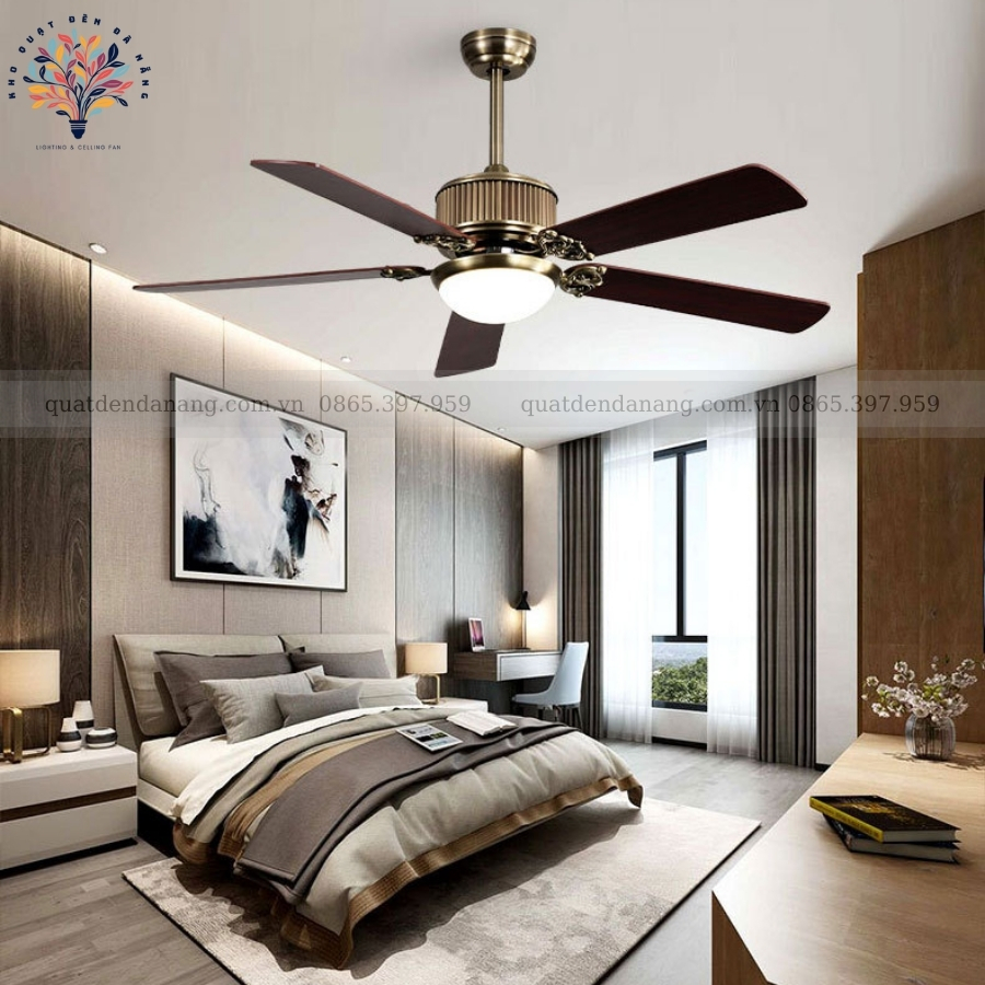 Quạt Trần Đèn Cánh Gỗ 350