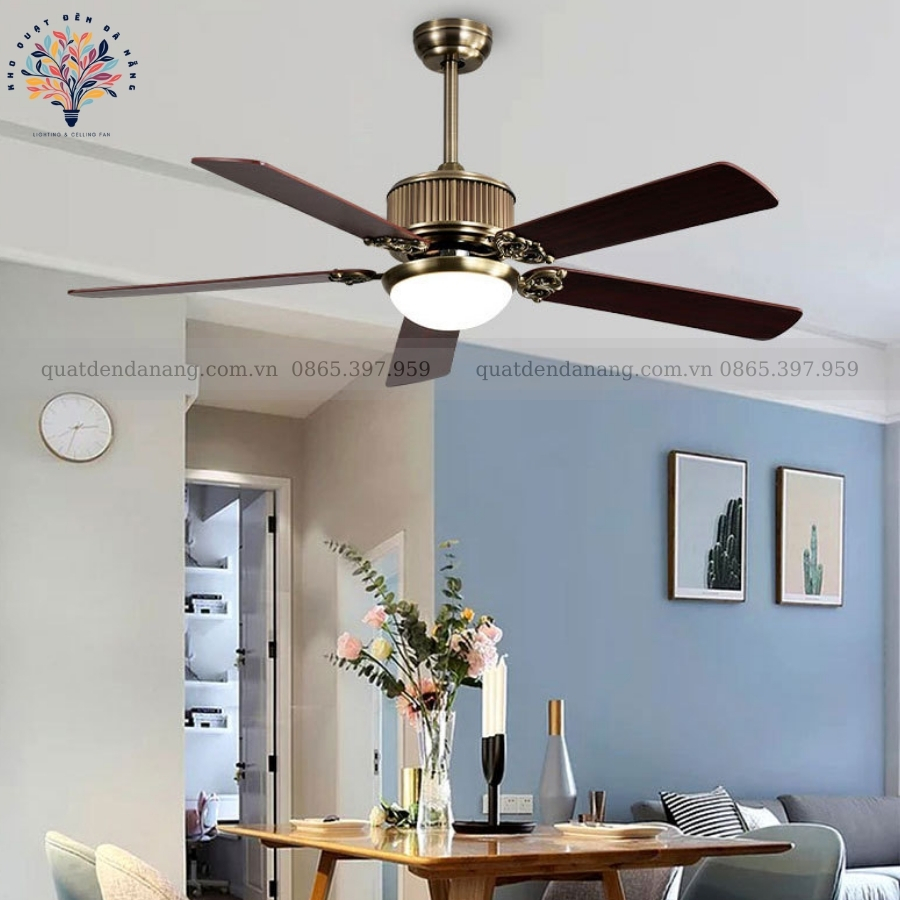 Quạt Trần Đèn Cánh Gỗ 350