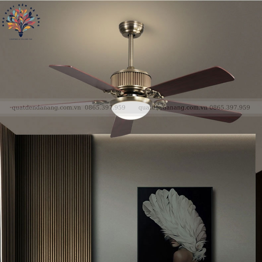 Quạt Trần Đèn Cánh Gỗ 350