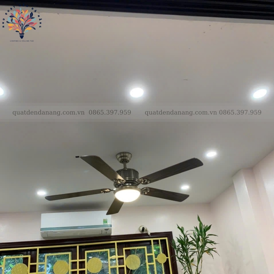 Quạt Trần Đèn Cánh Gỗ 350