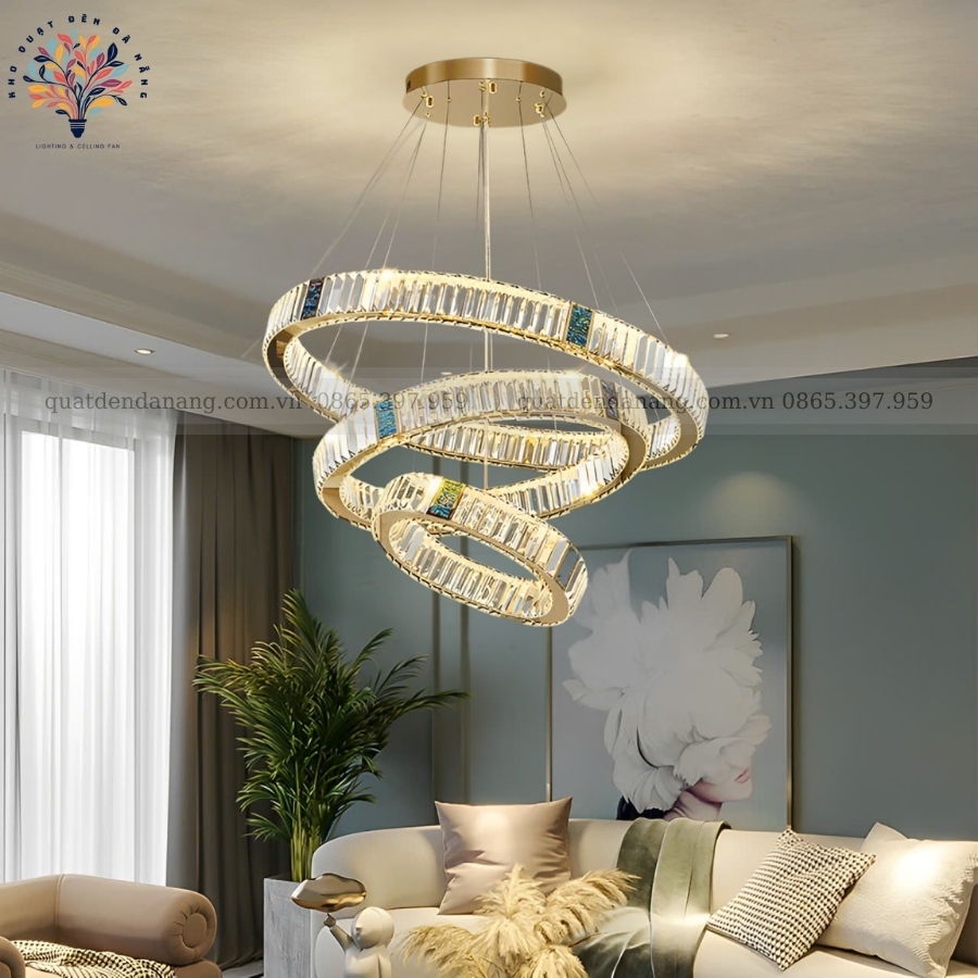 Đèn Thả 3 Vòng Pha Lê 221