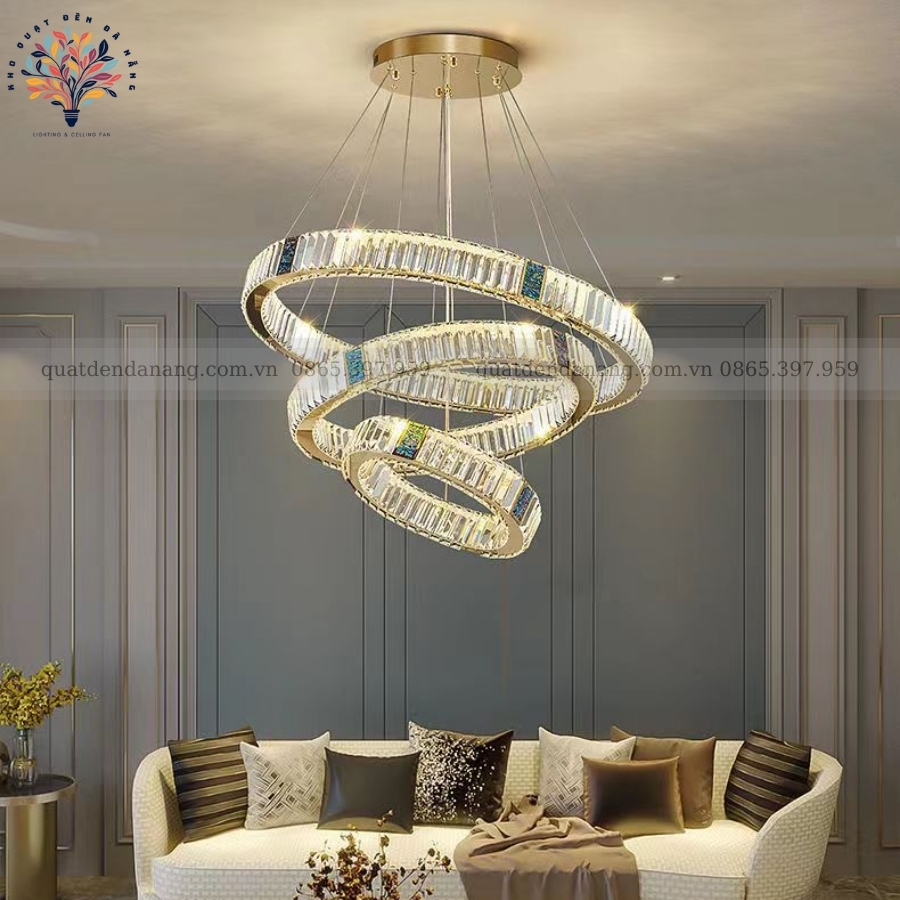 Đèn Thả 3 Vòng Pha Lê 221