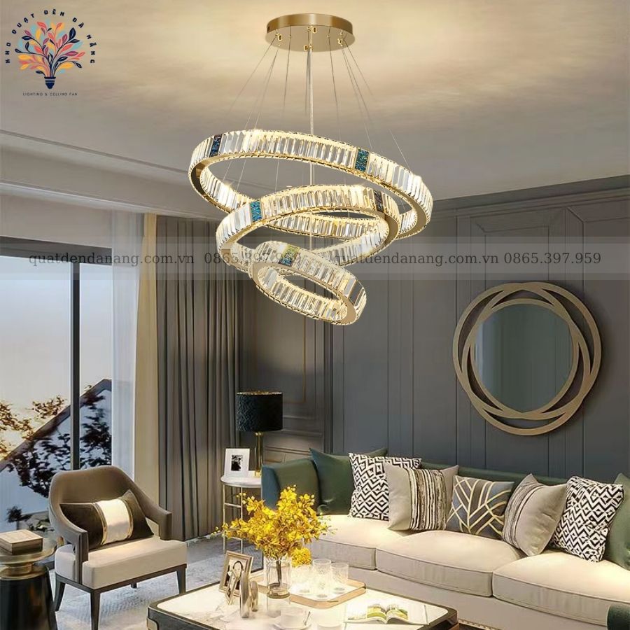 Đèn Thả 3 Vòng Pha Lê 221