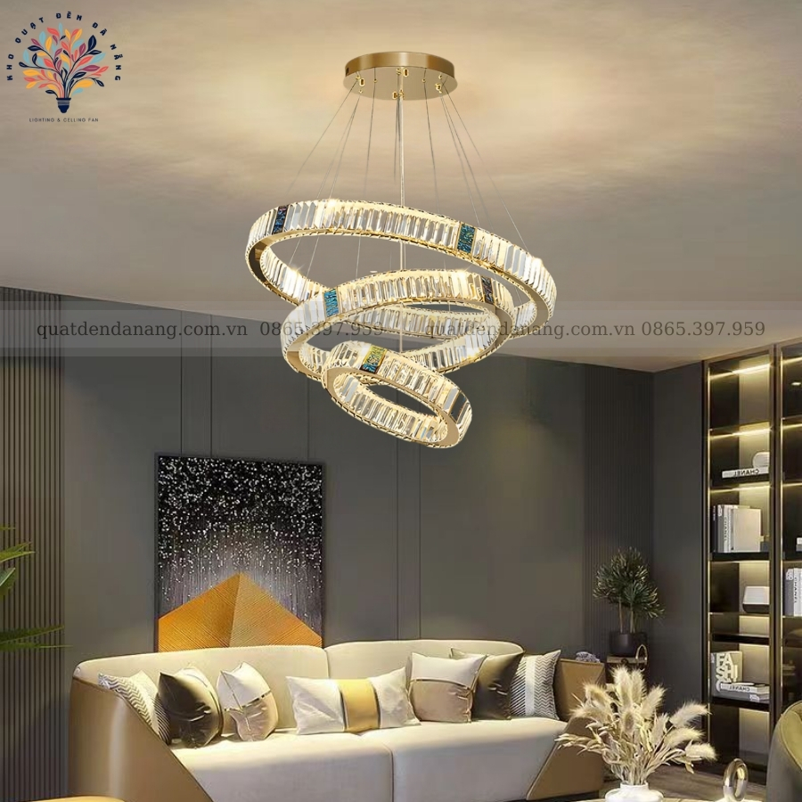 Đèn Thả 3 Vòng Pha Lê 221