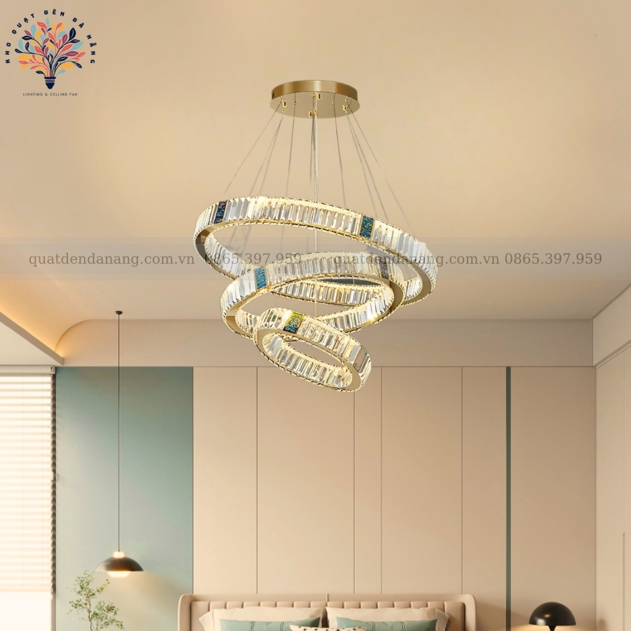Đèn Thả 3 Vòng Pha Lê 221
