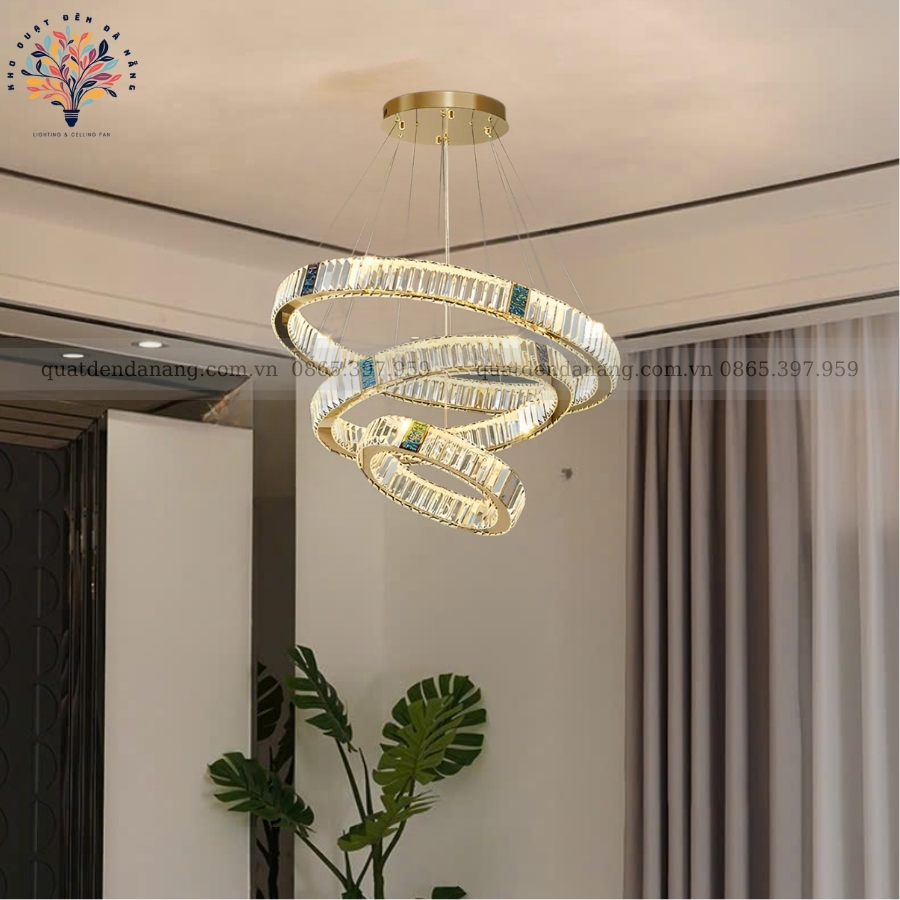 Đèn Thả 3 Vòng Pha Lê 221