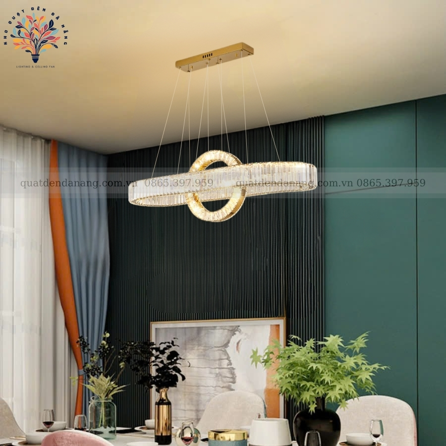 Đèn Thả 2 Vòng Pha Lê 321
