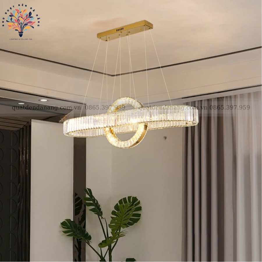 Đèn Thả 2 Vòng Pha Lê 321