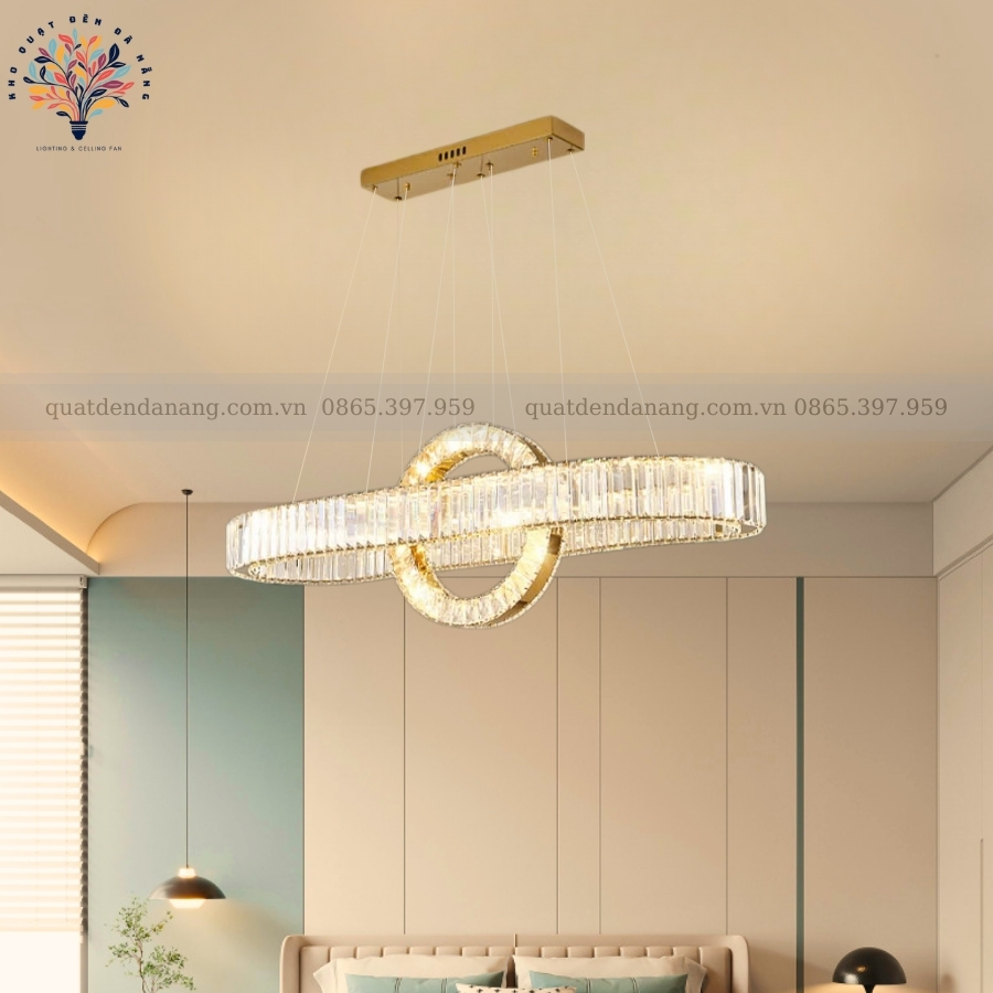 Đèn Thả 2 Vòng Pha Lê 321