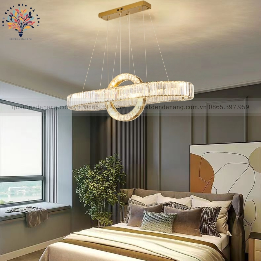 Đèn Thả 2 Vòng Pha Lê 321