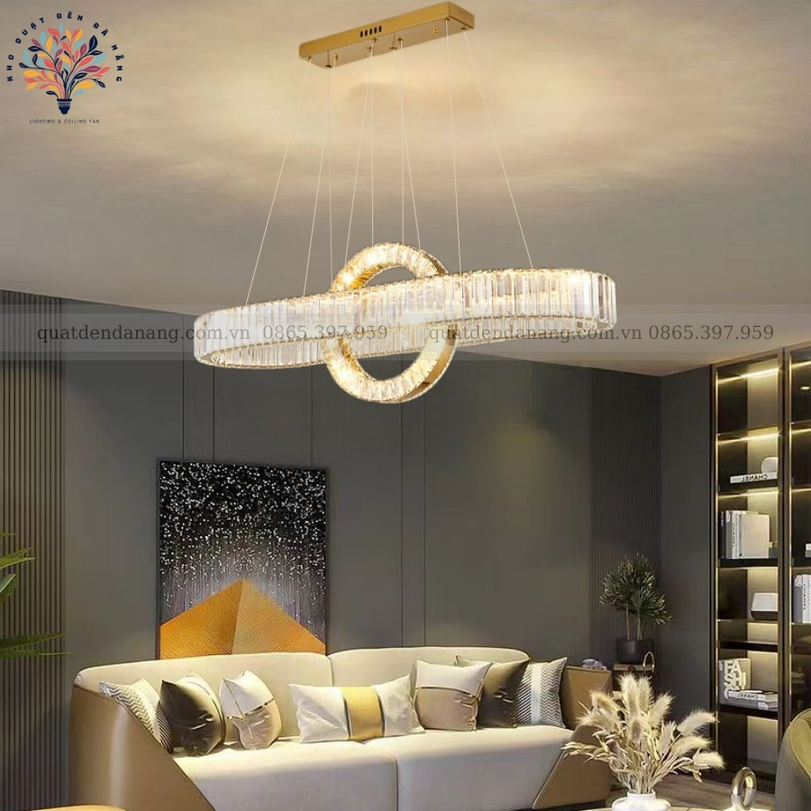 Đèn Thả 2 Vòng Pha Lê 321